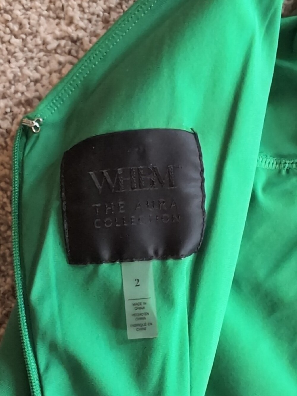 WHBM Green V-Neck Sheath Dress Aura Collection - Picture 4 of 4